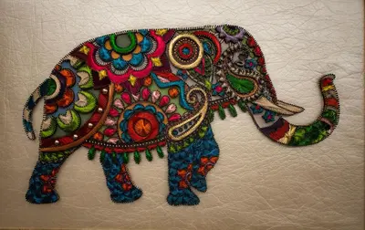 a painting of an elephant covered in embroidery at Vera Life Hotel in Istanbul